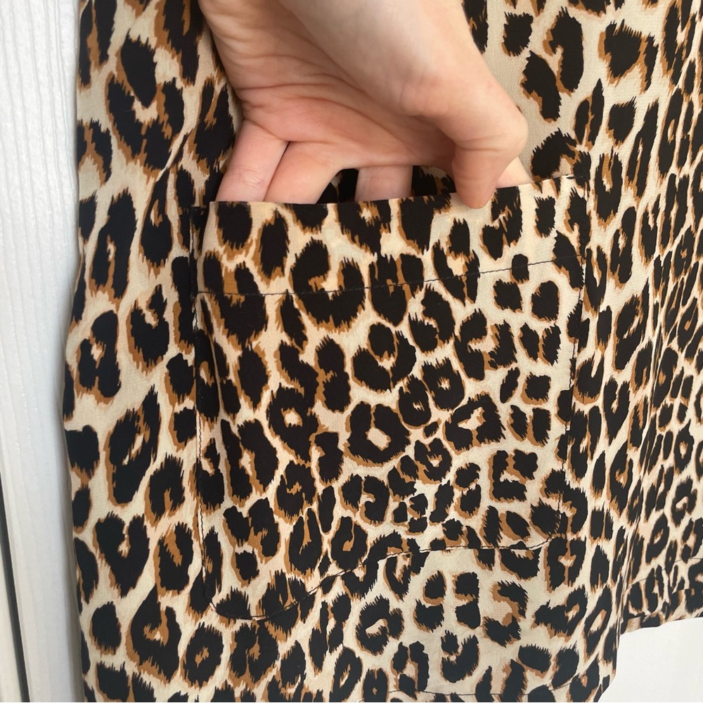 Equipment Animal Print Silk Smock Dress M - Picture 4 of 9